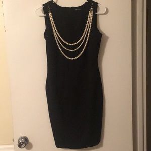 International concepts Black dress  pearl necklace